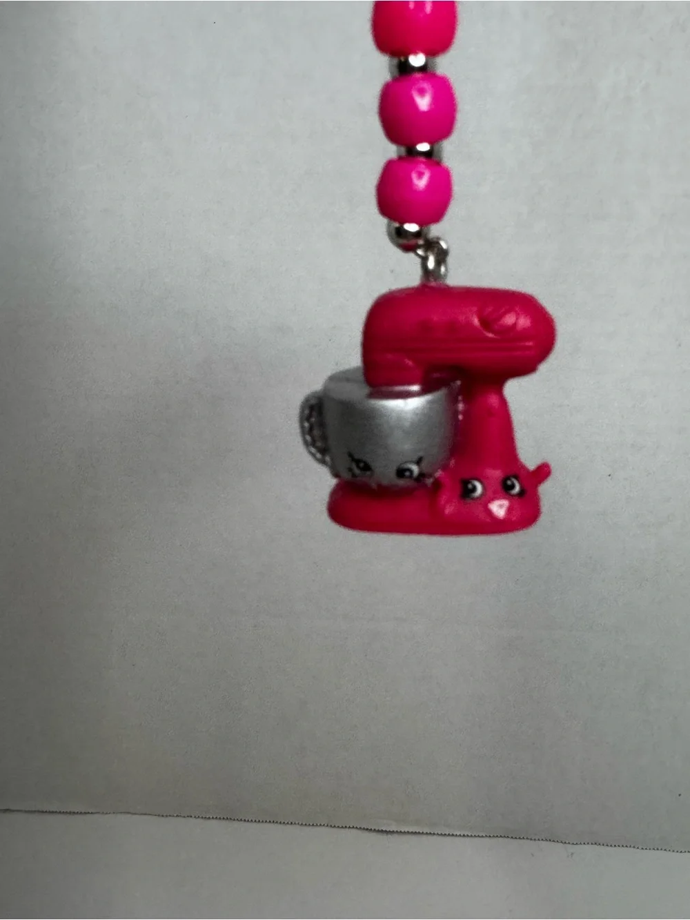 Kids Pink Beaded mixer Keychain Charm